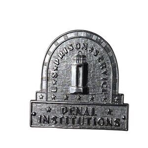 New Alcatraz Correctional Officer Silver Tone Hat Pin Brooch Costume Dress Up